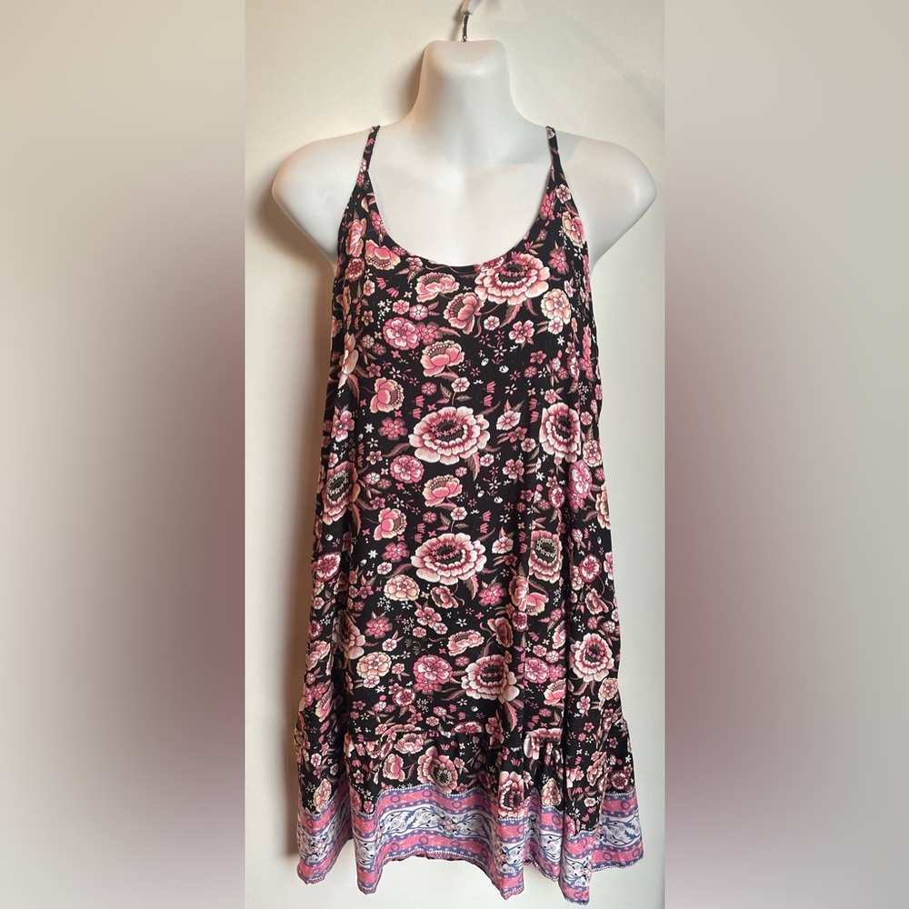 BOHO FLORAL PRINTED SUMMER DRESS WITH POCKETS